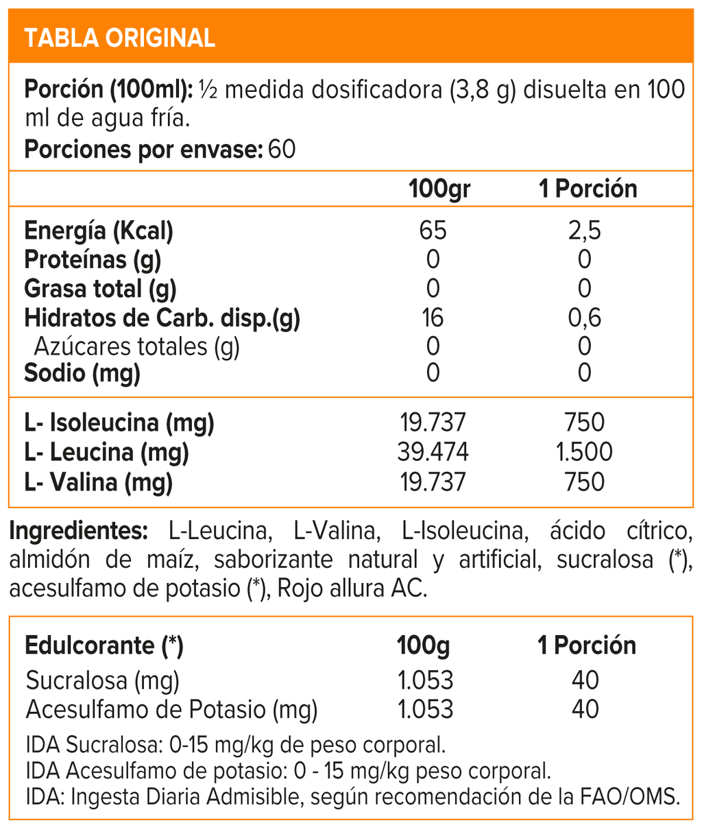 BCAA Polvo, Aminoácidos (228 gr) - Original