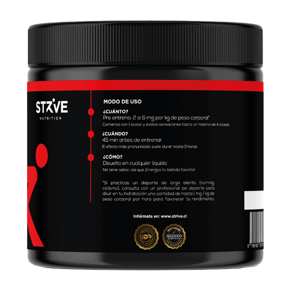 CAFEÍNA EN POLVO 200 GR, STRIVE