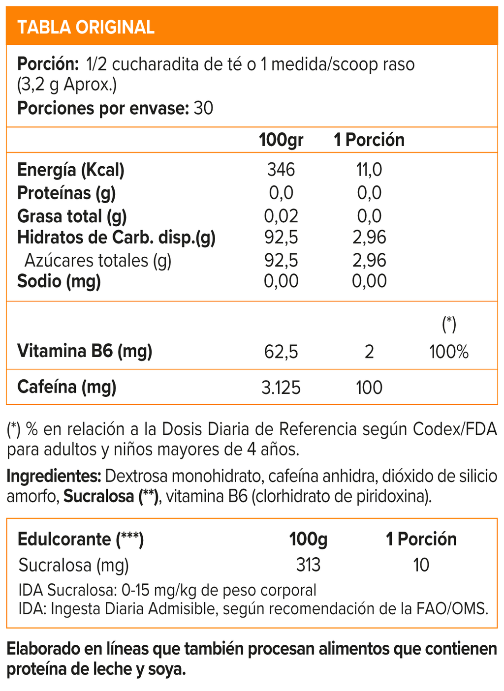 CAFEÍNA EN POLVO 200 GR, STRIVE