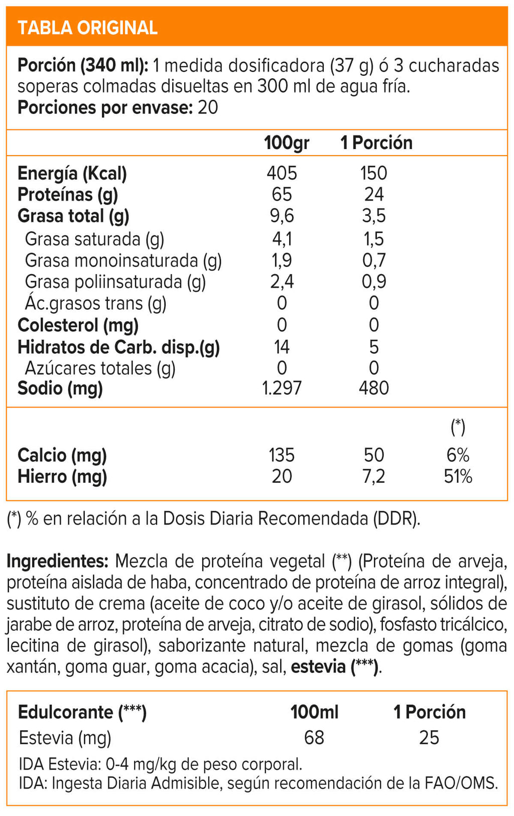 100% PLANT PROTEIN 1,63 LB VAINILLA, ON