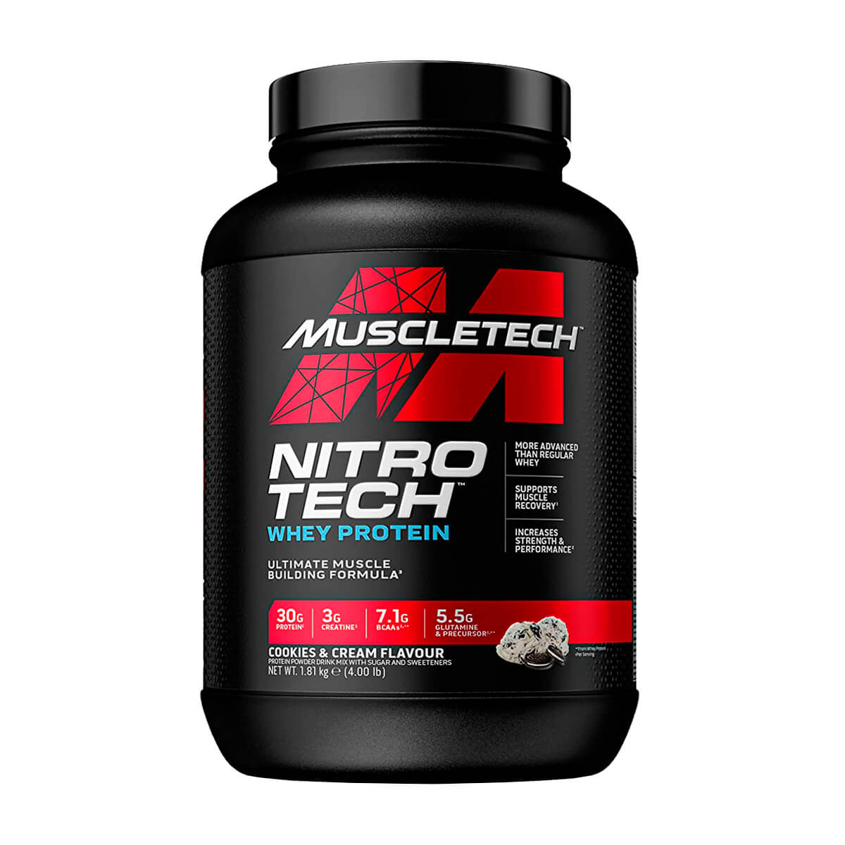 Nitro Tech, Muscletech Whey Protein 4 Lb, Hidrolizada