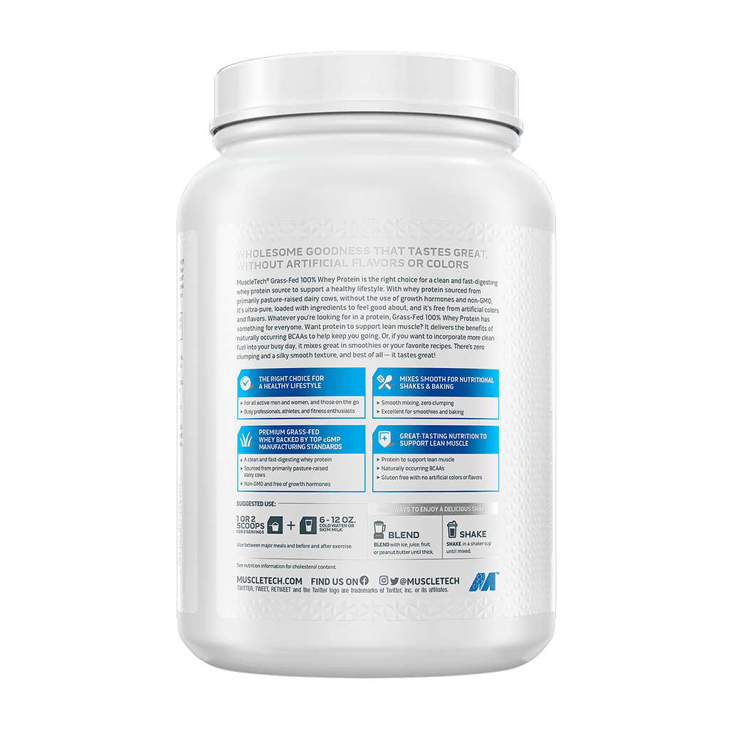 GRASS-FED 100% WHEY PROTEIN 1.8 LB, MTECH