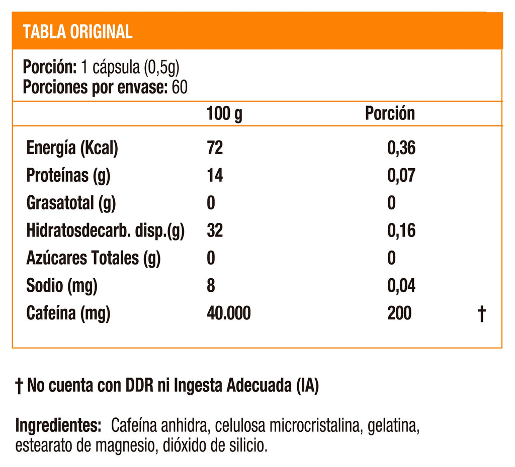 Caffeine 200, Energía (60 caps)
